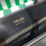 Prada Large Leather Prada Symbole Bag With Topstitching 1BA377 Black